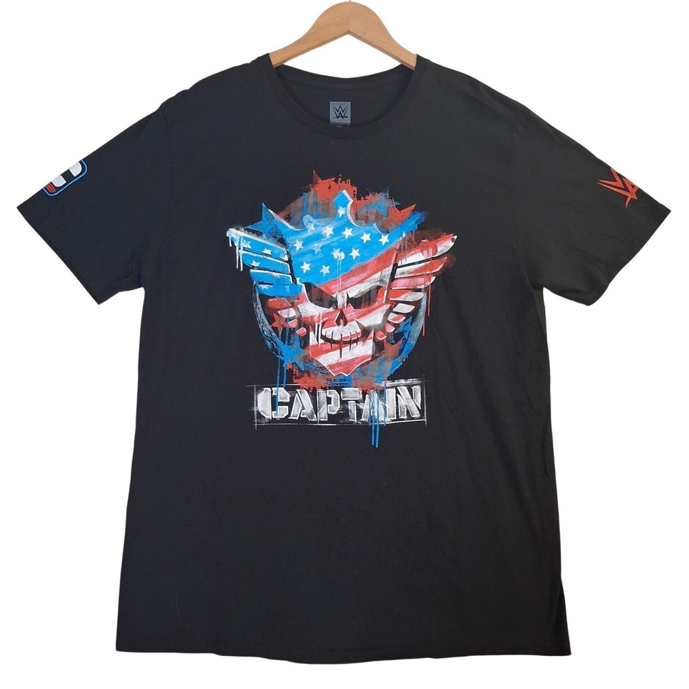 WWE Cody Rhodes Captain American Nightmare T-Shirt Mens XL Black Wrestling Tee